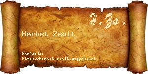 Herbst Zsolt névjegykártya